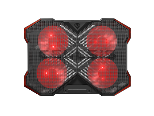 GENESIS Oxid 260 Base Refrigeradora para Portátil hasta 17.3 pulg, 4 Ventiladores, Negro y Rojo