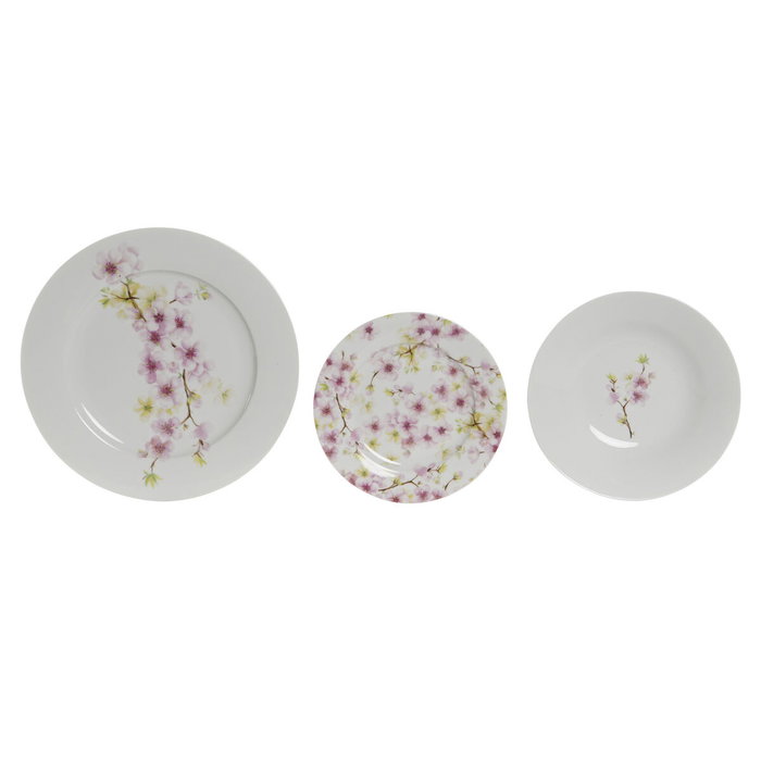 DKD Home Decor Set de Vajilla Almendro 2024 de 18 Piezas en Porcelana Rosa, Verde y Blanco DKD Home Decor Set de Vajilla Almendro 2024 de 18 Piezas en Porcelana Rosa, Verde y Blanco