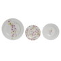DKD Home Decor Set de Vajilla Almendro 2024 de 18 Piezas en Porcelana Rosa, Verde y Blanco