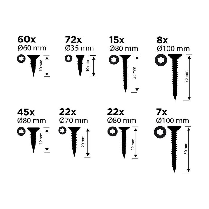 Black+Decker Surtido de tornillos torx 265 piezas