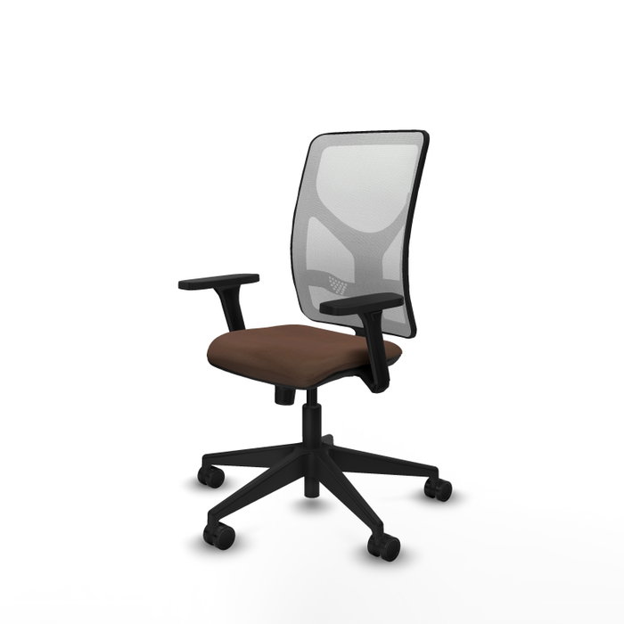 PIQUERAS Y CRESPO Silla de oficina Motilla con mecanismo Sincro, Tela Marrón oscuro y Malla Blanco PIQUERAS Y CRESPO Silla de oficina Motilla con mecanismo Sincro, Tela Marrón oscuro y Malla Blanco
