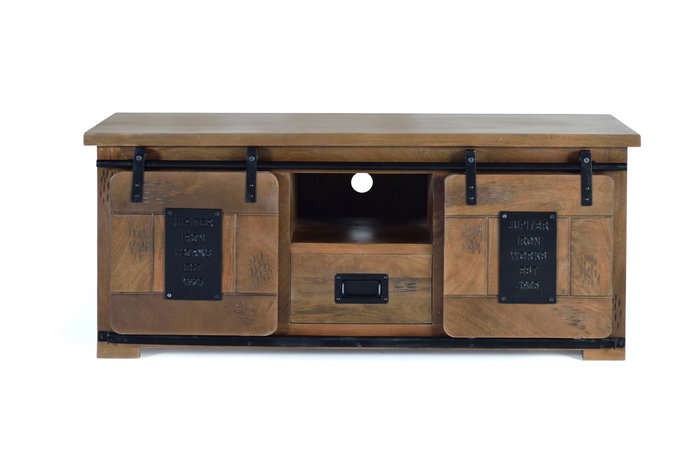 Giner y Colomer Mueble TV de Madera de Mango y Metal 130 cm Natural