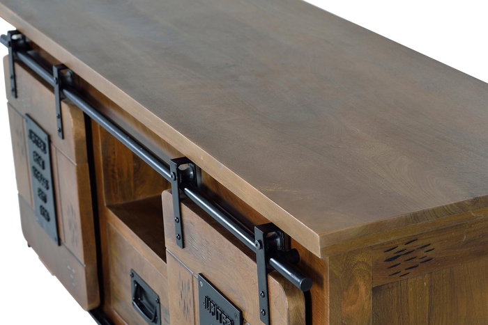 Giner y Colomer Mueble TV de Madera de Mango y Metal 130 cm Natural