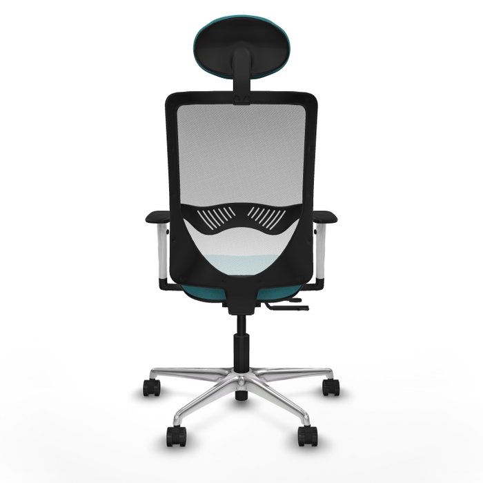 PIQUERAS Y CRESPO Silla de oficina Zulema con mecanismo Sincro/Traslack, Turquesa y Blanco