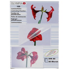 Olympia 1x100 Folio de laminación DIN A6 80 micron 9168