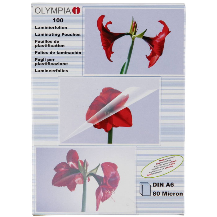 Olympia 1x100 Folio de laminación DIN A6 80 micron 9168