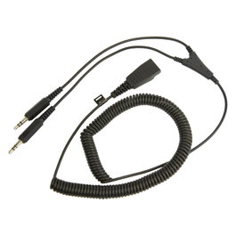 Jabra 8734-599 Cable QD a 2 x 3,5 mm Jack Espiral Negro