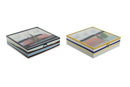 DKD Home Decor Caja Infusiones Teide 2023, Azul Verde, 24 x 6.5 x 24 cm