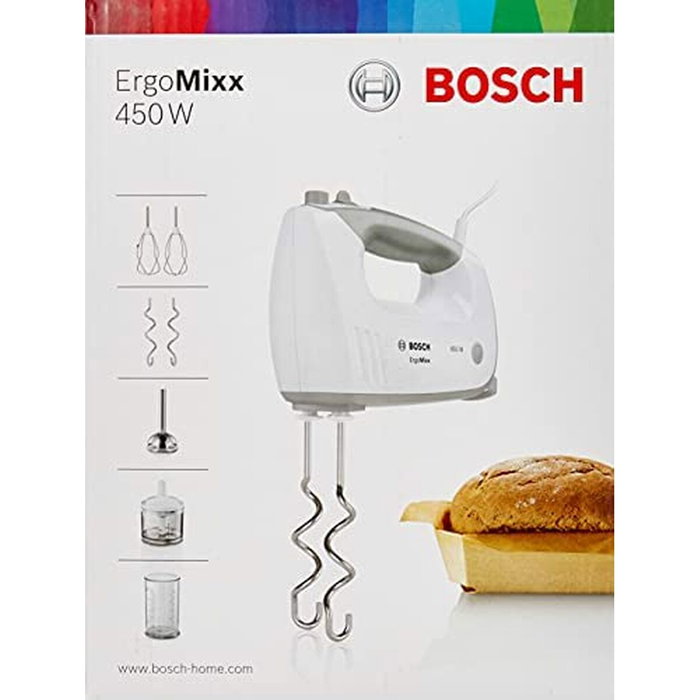 Bosch ErgoMixx MFQ36480 Batidora de mano 450 W, Gris/Blanco