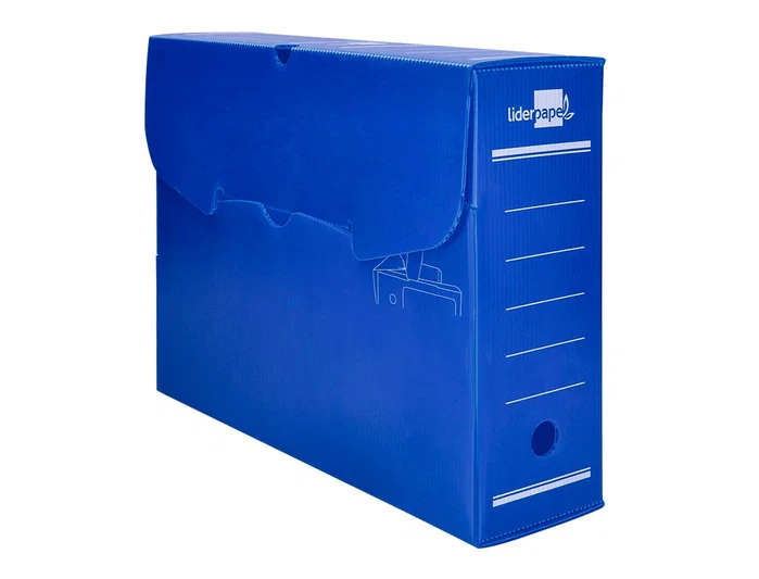 Liderpapel Caja de archivo definitivo plástico lomo 100 mm azul Liderpapel Caja de archivo definitivo plástico lomo 100 mm azul