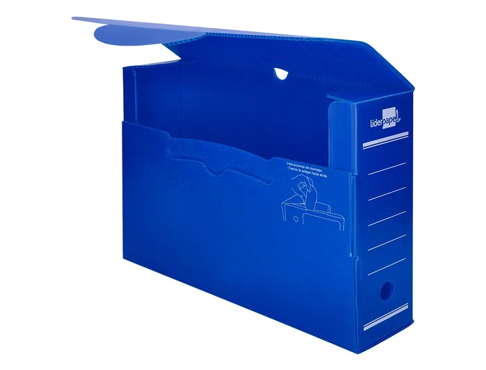 Liderpapel Caja de archivo definitivo plástico lomo 100 mm azul Liderpapel Caja de archivo definitivo plástico lomo 100 mm azul