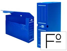 Liderpapel Caja de archivo definitivo plástico lomo 100 mm azul