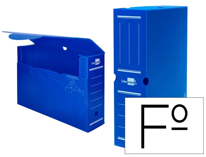 Liderpapel Caja de archivo definitivo plástico lomo 100 mm azul Liderpapel Caja de archivo definitivo plástico lomo 100 mm azul