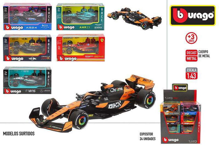 Burago Coches Metal Licencia F1 2024 Escala 1:43 Modelos Surtidos