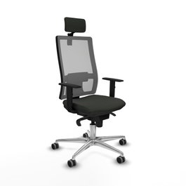 PIQUERAS Y CRESPO Silla de oficina Horna con mecanismo Sincro, Negro y Gris