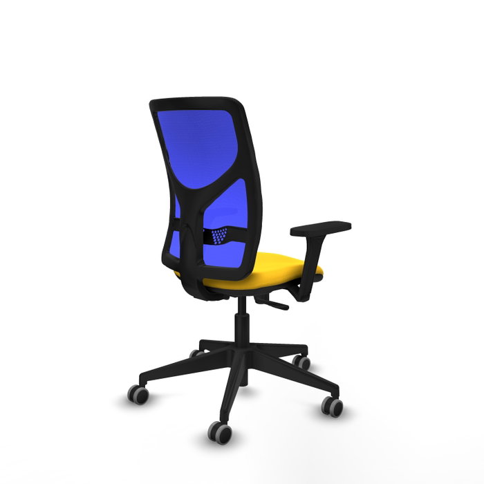 PIQUERAS Y CRESPO Silla de oficina Motilla con mecanismo Sincro, Amarillo y Azul PIQUERAS Y CRESPO Silla de oficina Motilla con mecanismo Sincro, Amarillo y Azul