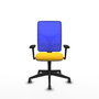 PIQUERAS Y CRESPO Silla de oficina Motilla con mecanismo Sincro, Amarillo y Azul