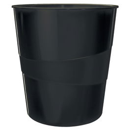 Papelera Plastico Cerrada Leitz Wow 15L Negro