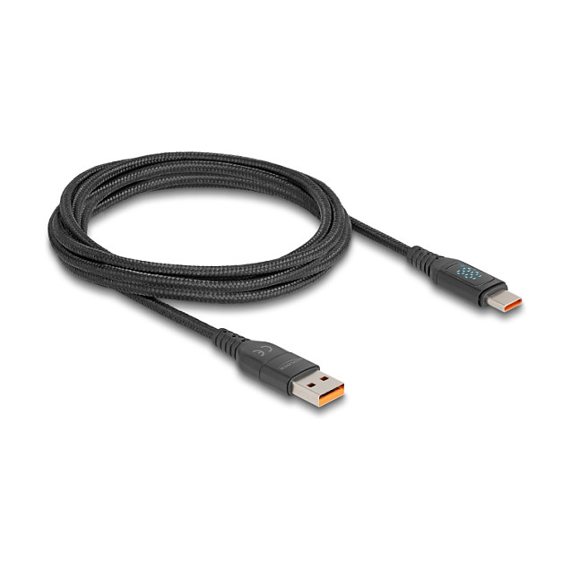 DeLOCK Cable USB 2.0 de carga rápida PD 3.1 140 W con indicador de potencia, 1,2 m