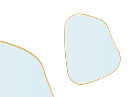 Giftdecor Espejo Forma Abstracta Oro 66 x 53 cm Vidrio Plástico (Set de 6)