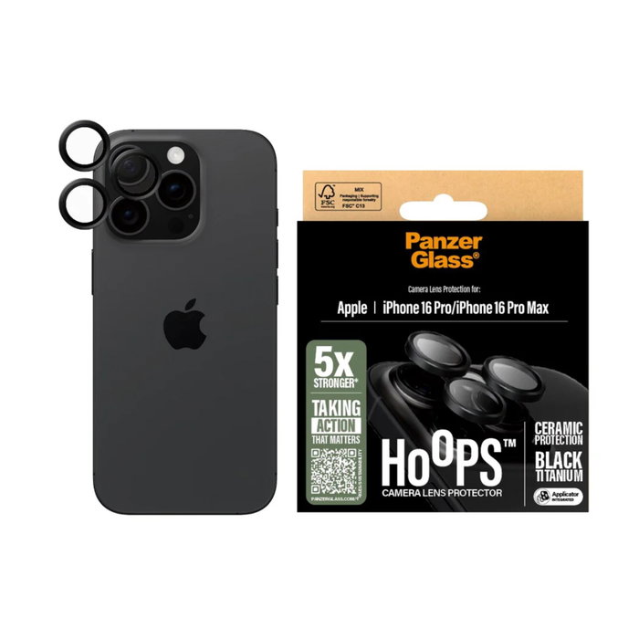 PanzerGlass Hoops Ceramic Camera Lens Protector para iPhone 16 Pro / Max PanzerGlass Hoops Ceramic Camera Lens Protector para iPhone 16 Pro / Max