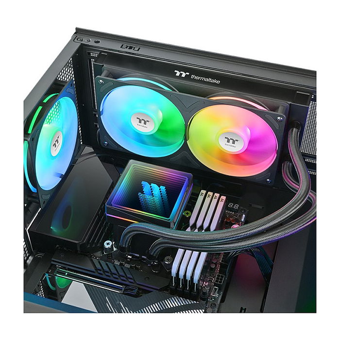 Thermaltake TH240 V3 ARGB Sync AIO - Sistema de Refrigeración Líquida Todo en Uno, 240 mm, 2 Ventiladores, Negro