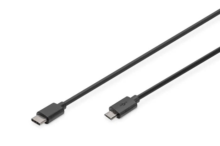 Digitus DB-300137-018-S Cable USB 3.2 Gen 1 USB-C a Micro USB B Negro 1.8m - 5 Gbps, Power Delivery, carga 3A