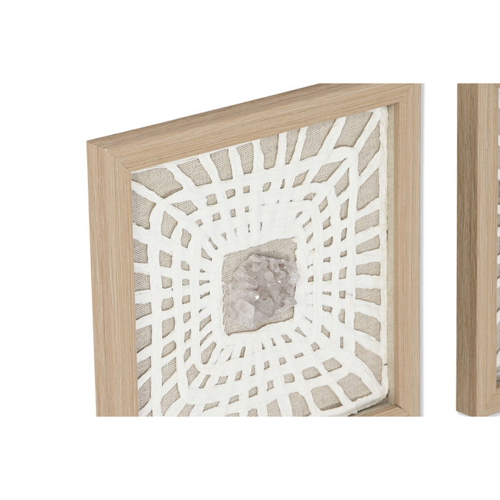 DKD Home Decor Set de 4 Cuadros Enmarcados de Cristal y Papel Maché 22x2x22 cm DKD Home Decor Set de 4 Cuadros Enmarcados de Cristal y Papel Maché 22x2x22 cm