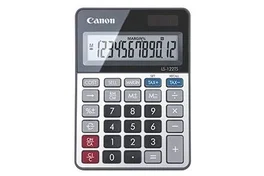 Canon LS-122TS Calculadora de Escritorio, Pantalla de 12 Dígitos, Solar y Batería, Gris
