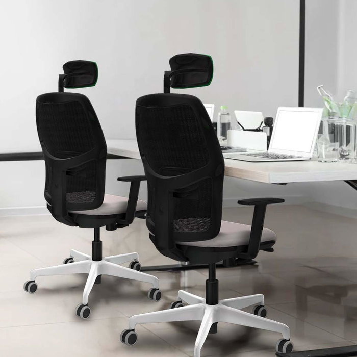 PIQUERAS Y CRESPO Alfera Silla de oficina con mecanismo traslack, malla negra y asiento amarillo