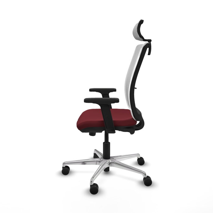 PIQUERAS Y CRESPO Silla de oficina Haches con mecanismo Sincro/Traslack, Granate y Blanco