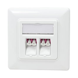 LogiLink Placa de pared para fibra con 2 adaptadores LC-Duplex, multimodo