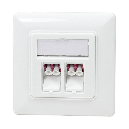 LogiLink NK4024 Placa de pared de fibra óptica con 2 adaptadores LC-Duplex multimodo, Blanco LogiLink NK4024 Placa de pared de fibra óptica con 2 adaptadores LC-Duplex multimodo, Blanco