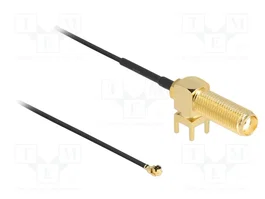 DeLOCK Cable de antena SMA 90° PCB jack bulkhead con I-PEX MHF1 de 15 cm