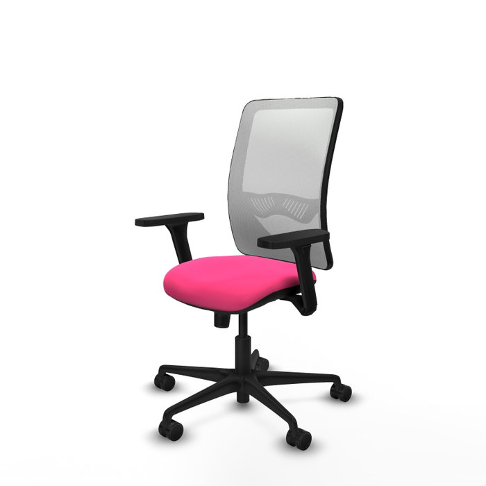 PIQUERAS Y CRESPO Silla de oficina Zulema con mecanismo Sincro, Rosa y Blanco