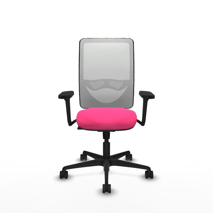 PIQUERAS Y CRESPO Silla de oficina Zulema con mecanismo Sincro, Rosa y Blanco
