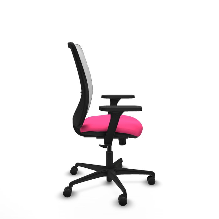 PIQUERAS Y CRESPO Silla de oficina Zulema con mecanismo Sincro, Rosa y Blanco