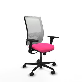 PIQUERAS Y CRESPO Silla de oficina Zulema con mecanismo Sincro, Rosa y Blanco