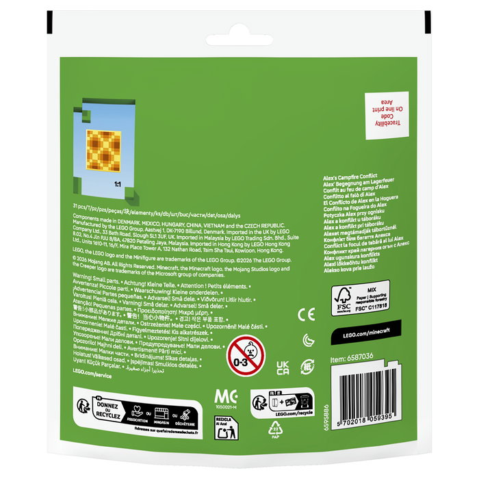 LEGO Minecraft Alex Begegnung am Lagerfeuer 30732 Set de Construcción 31 Piezas, Polibag, Multicolor, Edad 6+