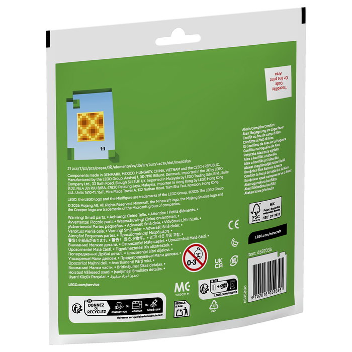 LEGO Minecraft Alex Begegnung am Lagerfeuer 30732 Set de Construcción 31 Piezas, Polibag, Multicolor, Edad 6+