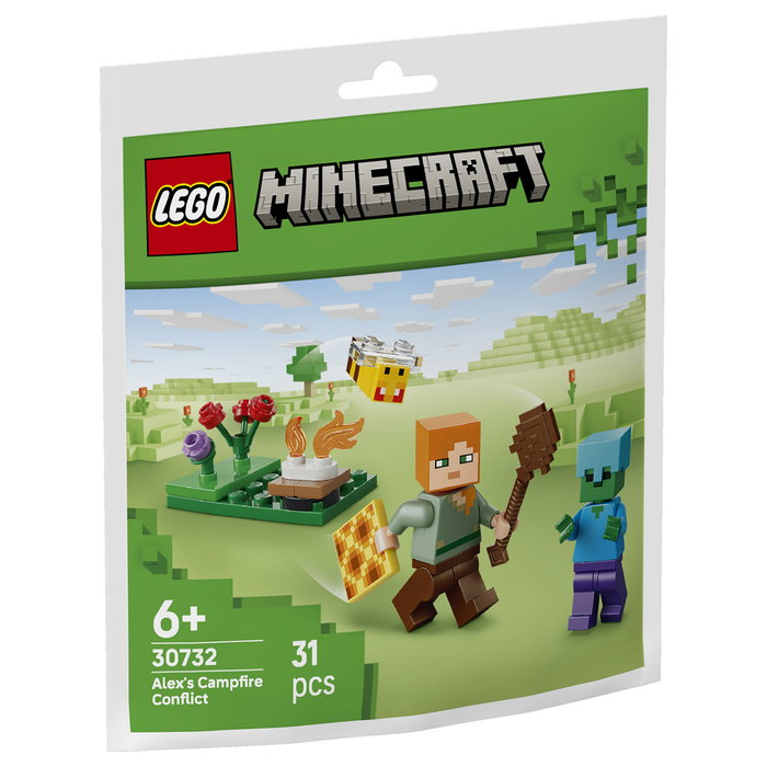 LEGO Minecraft Alex Begegnung am Lagerfeuer 30732 Set de Construcción 31 Piezas, Polibag, Multicolor, Edad 6+