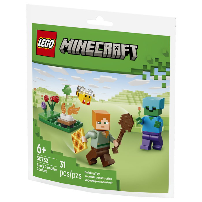 LEGO Minecraft Alex Begegnung am Lagerfeuer 30732 Set de Construcción 31 Piezas, Polibag, Multicolor, Edad 6+