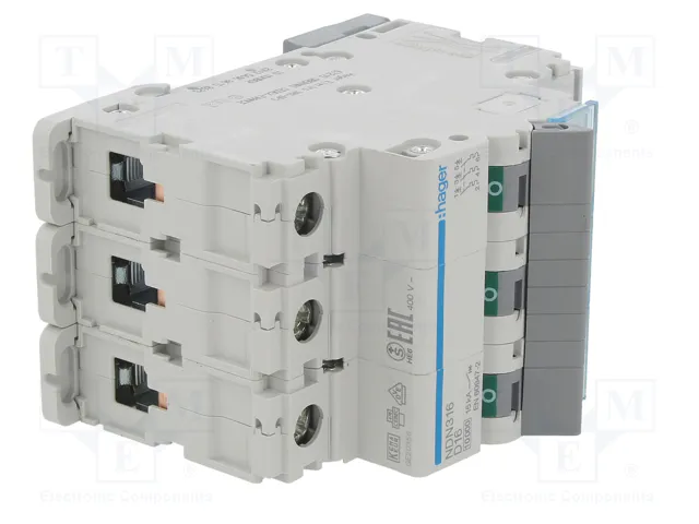 HAGER NDN316 Interruptor Magnetotérmico 16A 3 Polos 10kA