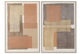 DKD Home Decor Cuadro Lino PS Abstracto Surtido de 2 Piezas