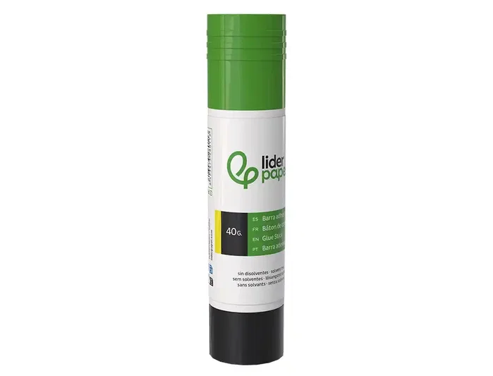 Liderpapel Pegamento en Barra Lápiz Adhesivo Sólido 40 g, Secado Instantáneo, Sin Grumos, para Papel, Cartón y Fotos, Uso Escolar y Oficina, Alta Calidad