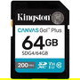 Kingston Tarjeta de Memoria SD Canvas Go! Plus 64GB UHS-I U3 V30 200MB/s SDG4/64GB