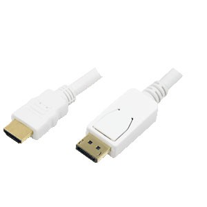 LogiLink Cable DisplayPort a HDMI, Blanco, 2 m LogiLink Cable DisplayPort a HDMI, Blanco, 2 m