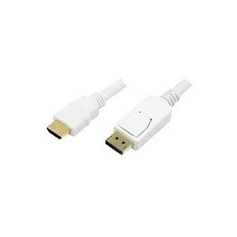 LogiLink Cable DisplayPort a HDMI, Blanco, 2 m LogiLink Cable DisplayPort a HDMI, Blanco, 2 m