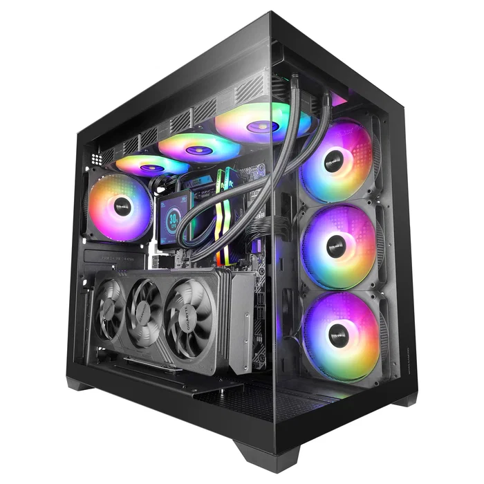 Mars gaming MCV5 Cristal Templado Panorámico ARGB Negra