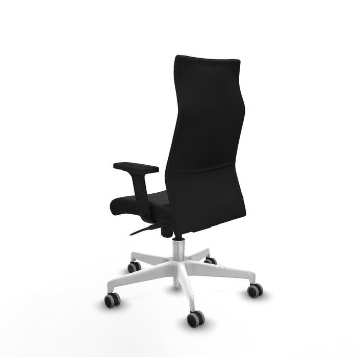 PIQUERAS Y CRESPO Sillón Albacete con Mecanismo Sincro, Similpiel Negro y Base Blanca
